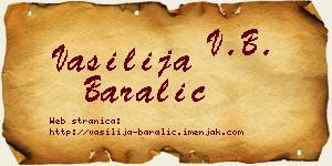 Vasilija Baralić vizit kartica